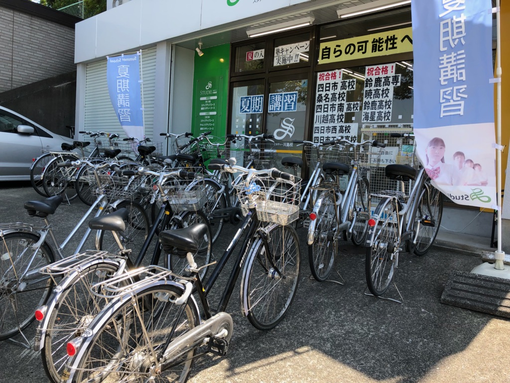 暑さに負けず、自転車通塾！